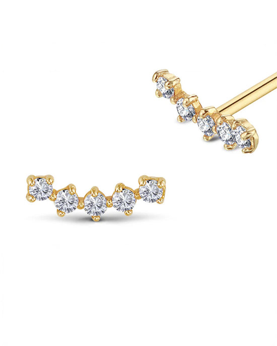 Ban Do 5 CZ Ear Climber - Gold