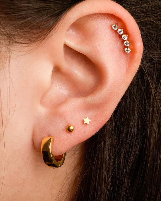 Ban Do 5 CZ Ear Climber - Gold