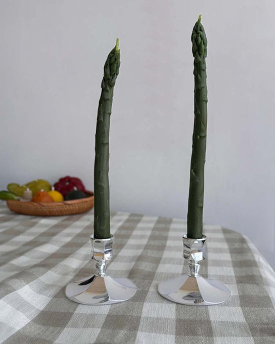 ban do Asparagus Beeswax Candle Tapers - Set of 2