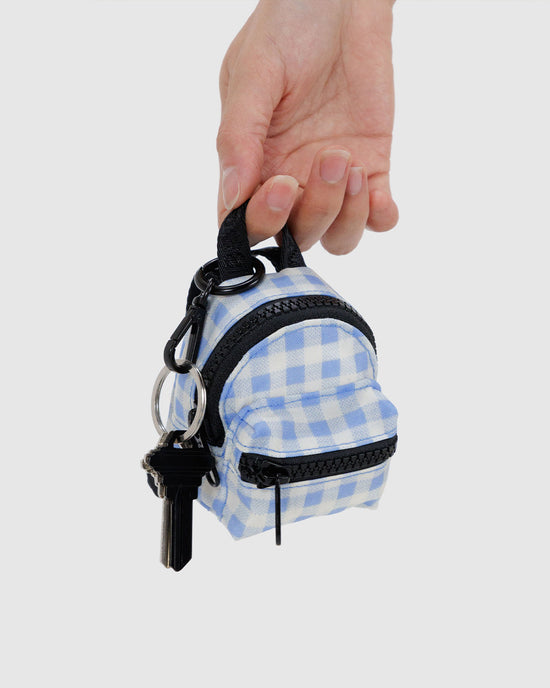 Ban Do Backpack Charm - Light Blue Gingham