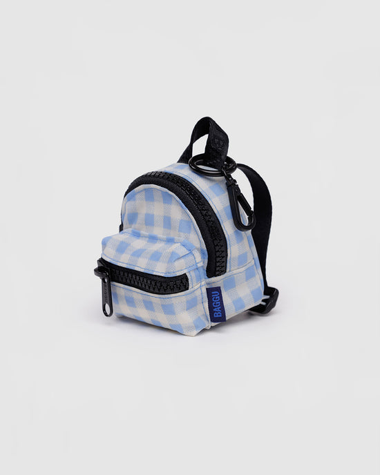 ban do Backpack Charm - Light Blue Gingham