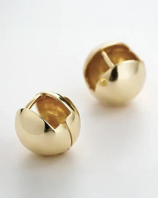 Ban Do Ball Stud Huggie Hoop Earrings - Gold