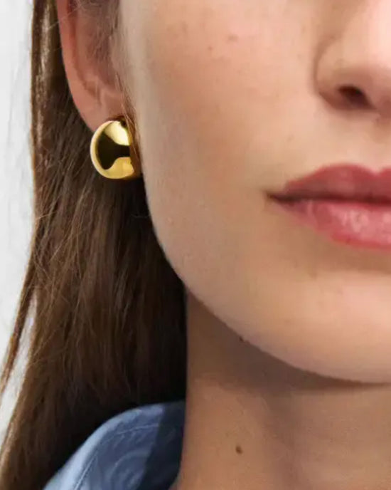 ban do Ball Stud Huggie Hoop Earrings - Gold