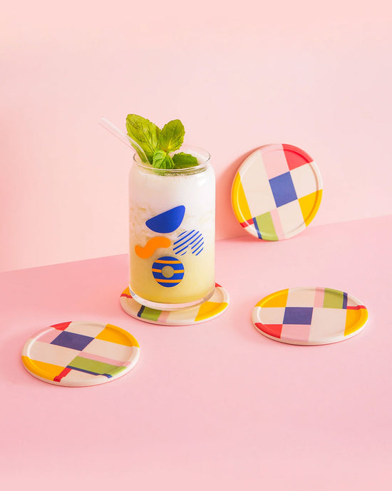 Ban Do Bamboo Coaster Set - Colorblock
