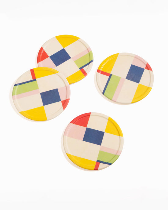 Ban Do Bamboo Coaster Set - Colorblock