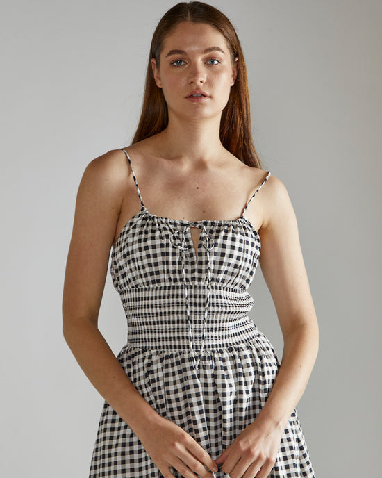 Ban Do Black And White Gingham Dress