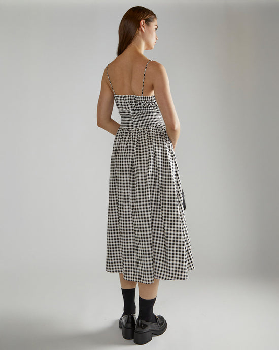 Ban Do Black And White Gingham Dress