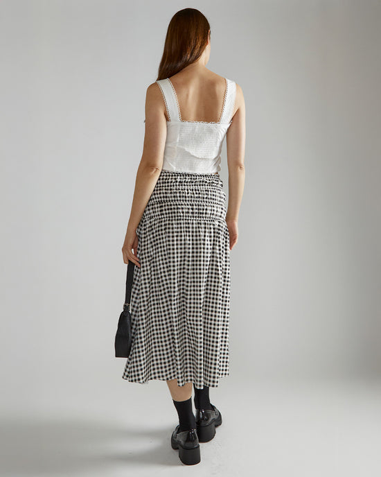 Ban Do Black And White Gingham Skirt
