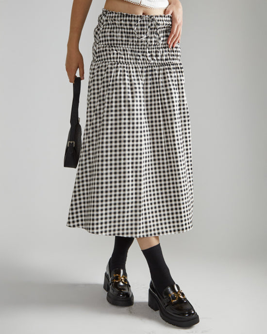 ban do Black And White Gingham Skirt