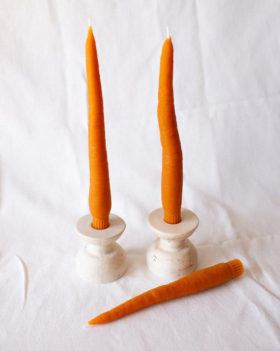 ban do Carrot Beeswax Candle Tapers - Set of 2
