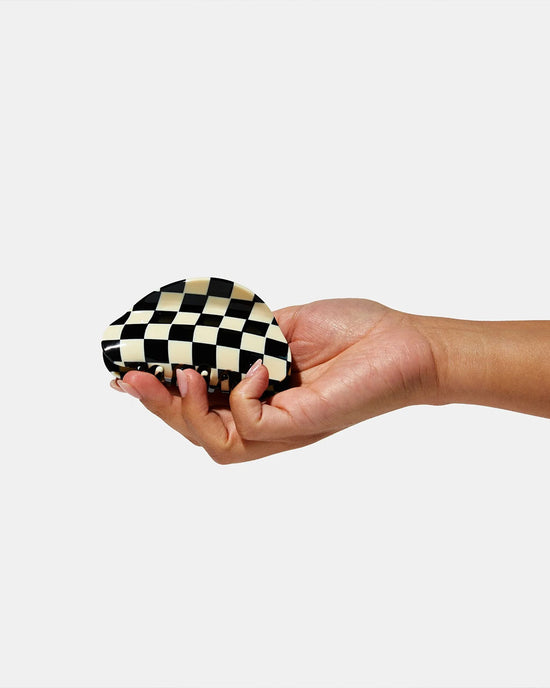 Ban Do Checker Claw Clip - Black + White