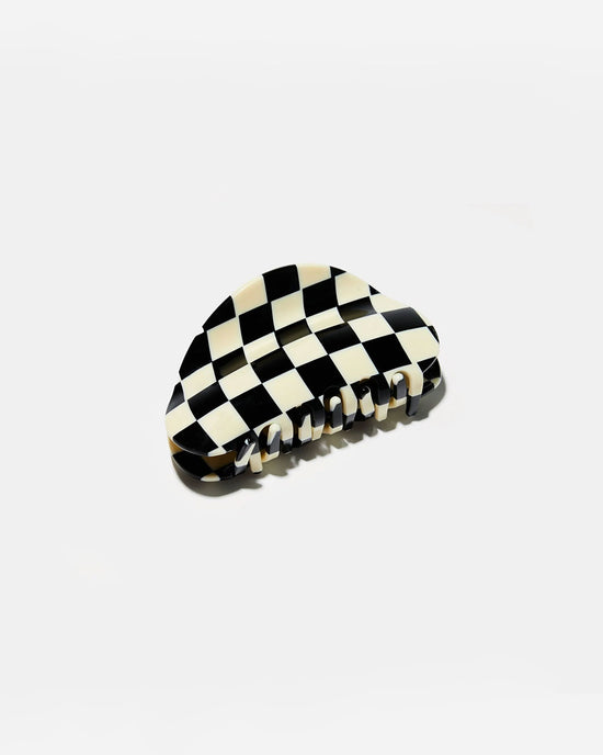 ban do Checker Claw Clip - Black + White