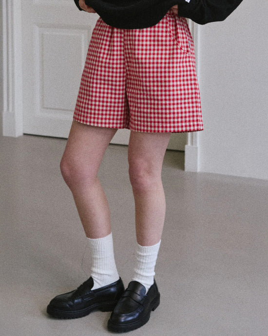 ban do City Shorts - Red Gingham