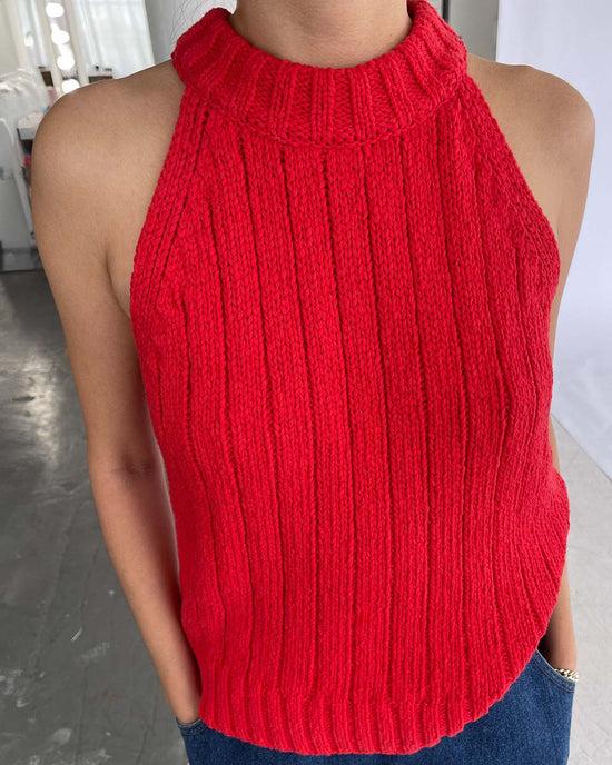 Ban Do Claire Cotton Sweater Tank - Chili Pepper