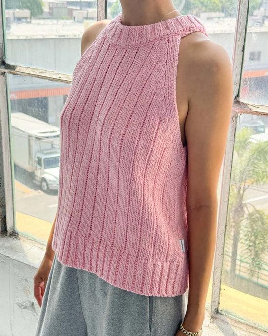 Ban Do Claire Cotton Sweater Tank - Pink