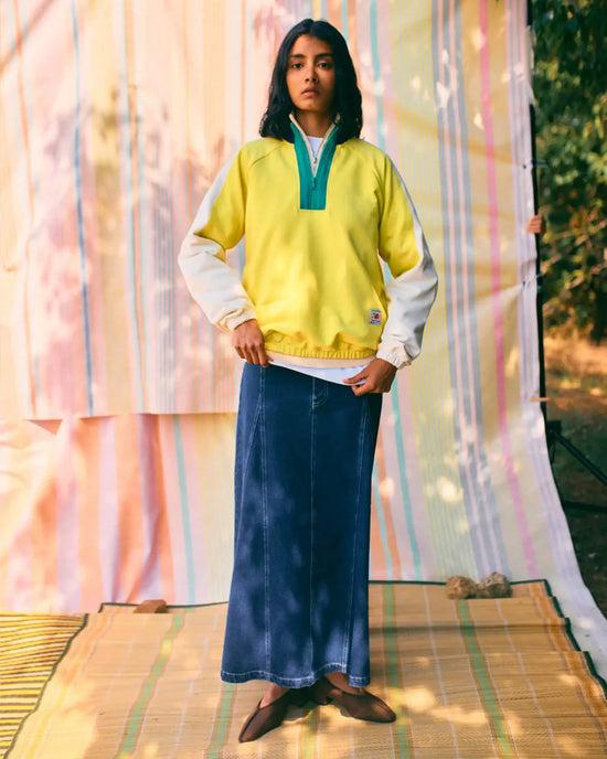 Ban Do Color Block Zipper Sweatshirt