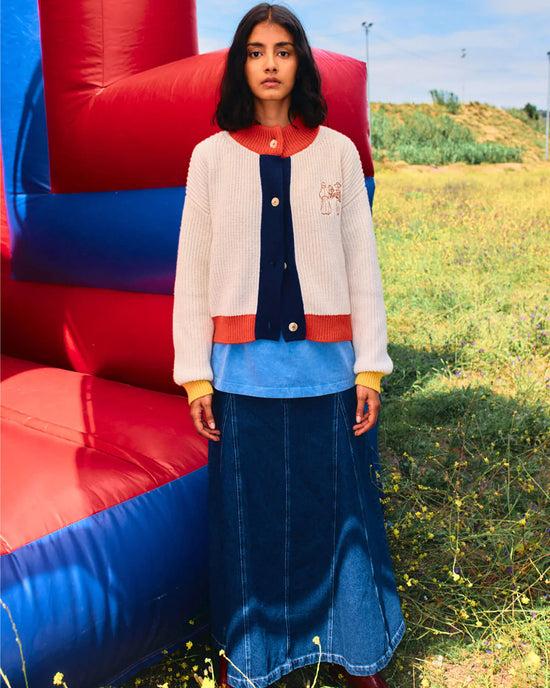 Ban Do Colorblock Textured Cardigan