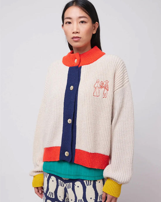 ban do Colorblock Textured Cardigan