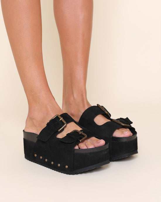 Ban Do Cooper-2 Suede Platform Slide - Black