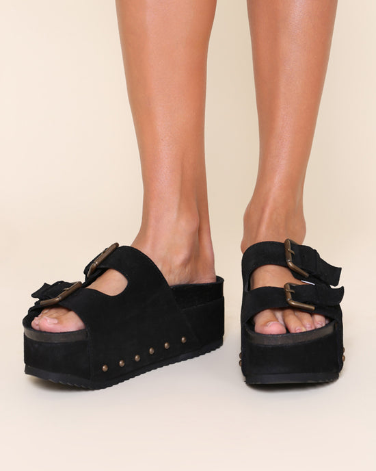 ban do Cooper-2 Suede Platform Slide - Black