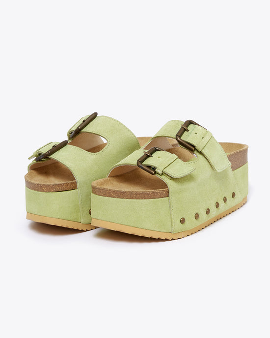 ban do Cooper-2 Suede Platform Slide - Pistachio