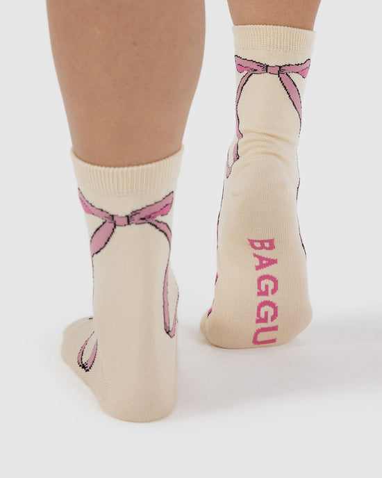 Ban Do Crew Socks - Pink Bow