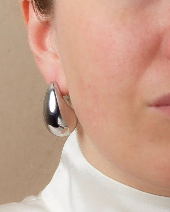 Ban Do Drop Stud Earring - Silver