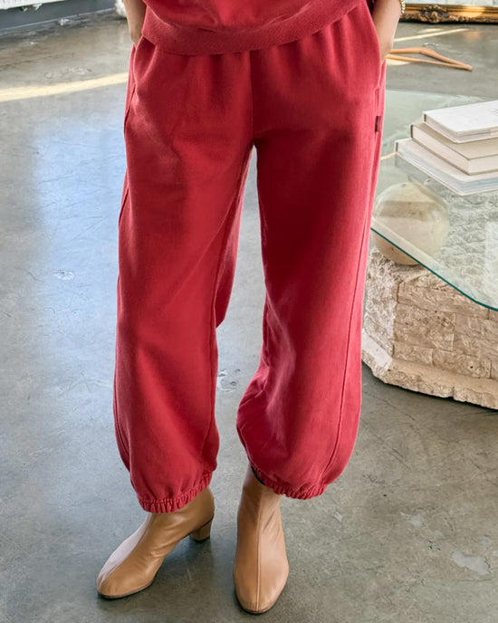 Ban Do French Terry Balloon Pants - Coral Red