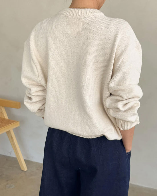 Ban Do Gabby Cotton V-Neck Sweater - Naturel