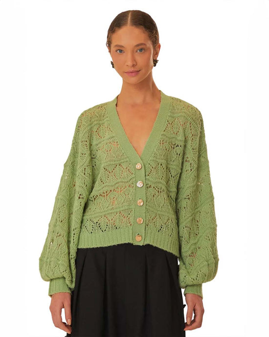 ban do Green Textured Knit Cardigan