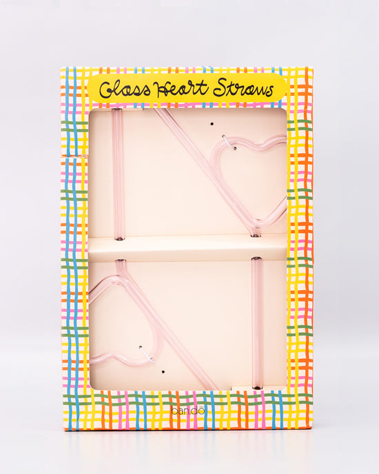 Ban Do Heart Glass Straw Set