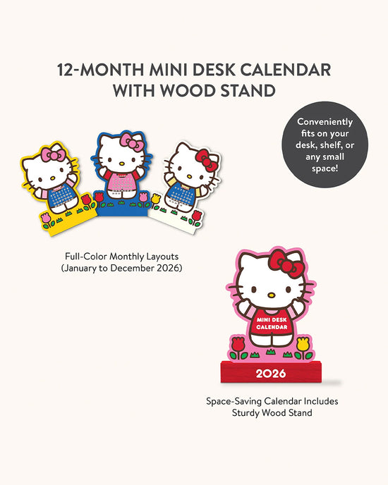 Ban Do Hello Kitty Mini 2026 Desk Calendar