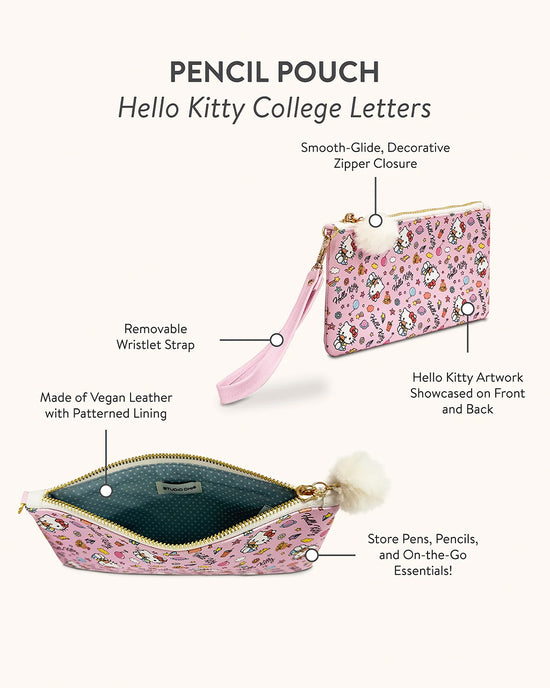 Ban Do Hello Kitty Pencil Pouch - College Letters