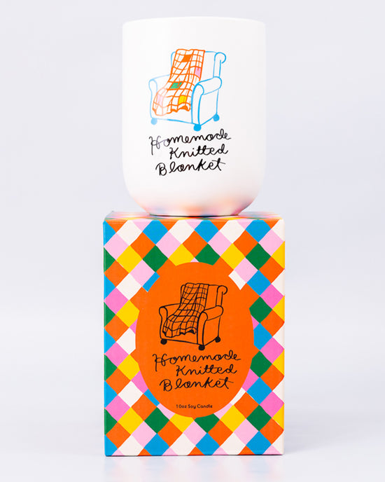 Ban Do Homemade Knitted Blanket Candle