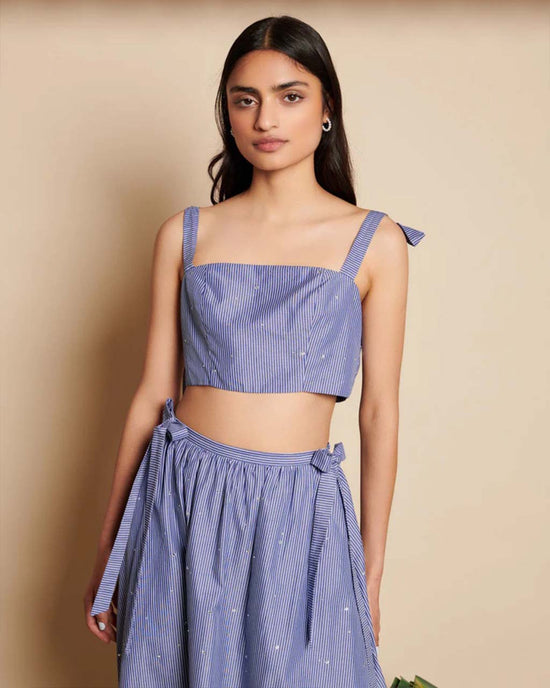 ban do Ivy Stripe Crop Top