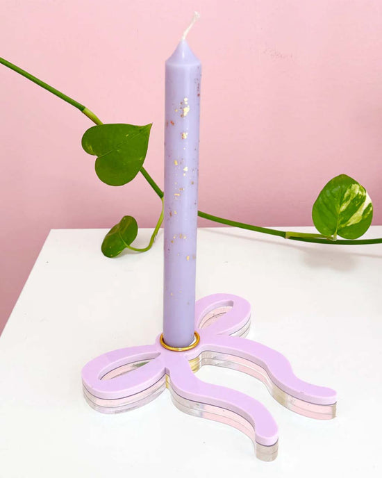Ban Do Lavender Thin Bow Acrylic Candle Holder