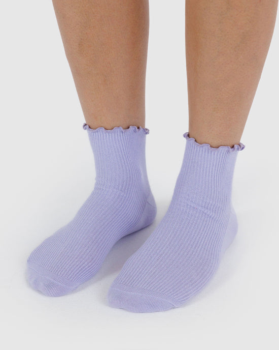Ban Do Lettuce Edge Sock Set Of 2 - Lavender & Red