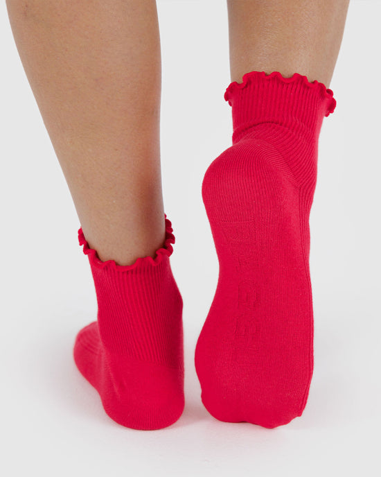 Ban Do Lettuce Edge Sock Set Of 2 - Lavender & Red