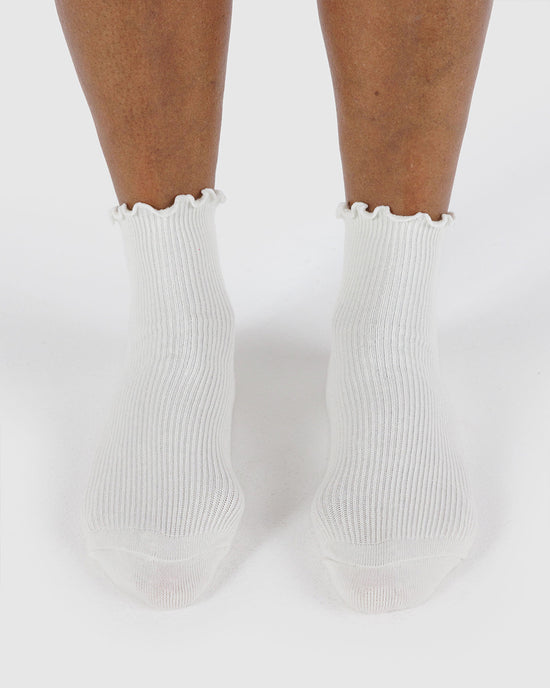 Ban Do Lettuce Edge Sock Set Of 2 - White