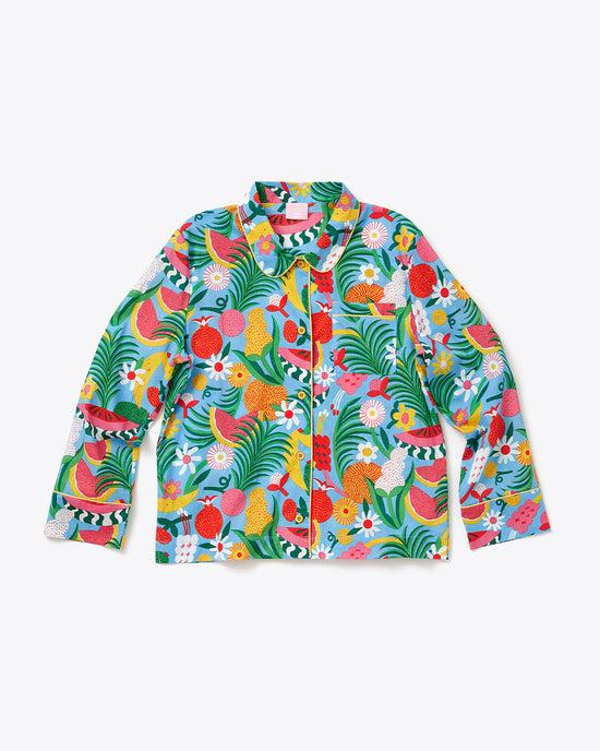 ban do Long Sleeve Leisure Shirt - Blue Tutti Frutti