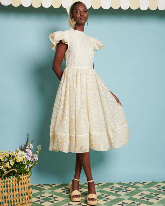 ban do Marigold Jacquard Tiered Dress