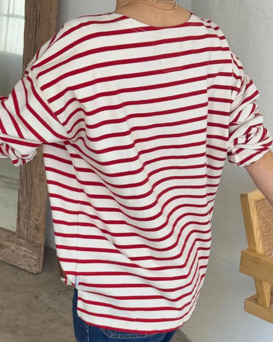 Ban Do Marseille Boat Neck Top - Red Stripe