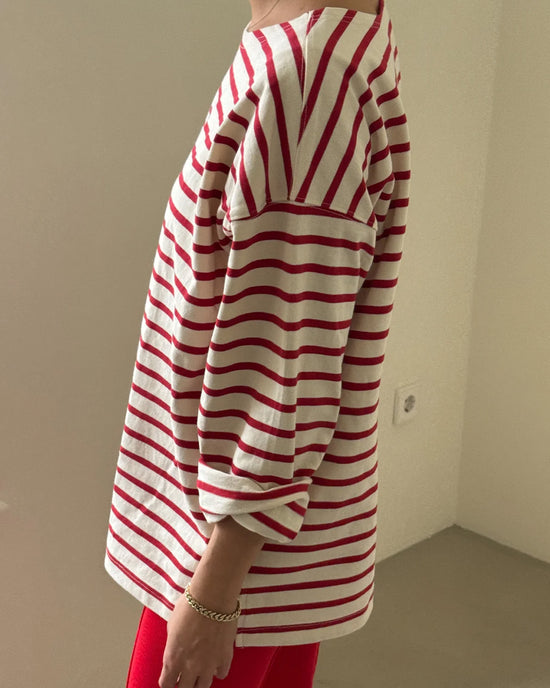 Ban Do Marseille Boat Neck Top - Red Stripe