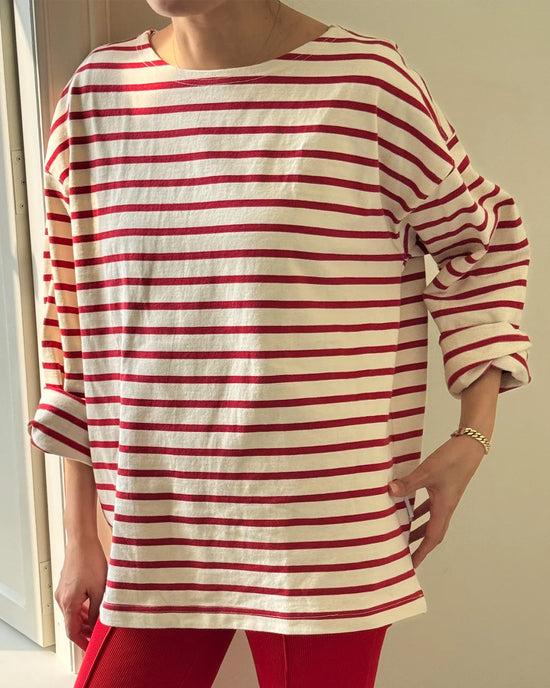 Ban Do Marseille Boat Neck Top - Red Stripe