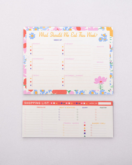 ban do Meal Planner and Shopping List Set - Floral