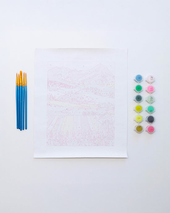 Ban Do Mini Unframed Paint By Numbers - Flower Field