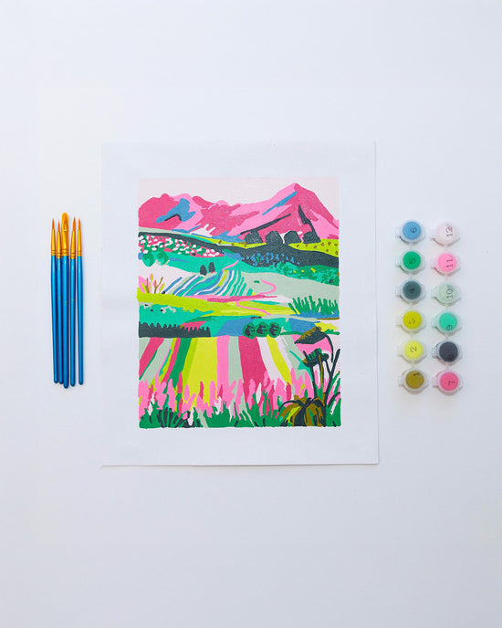 ban do Mini Unframed Paint By Numbers - Flower Field