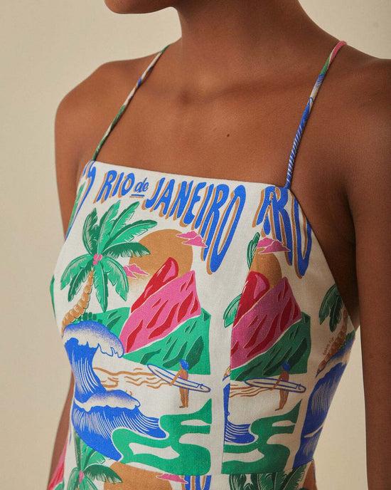 Ban Do Off-White Carioca Posters Midi Dress