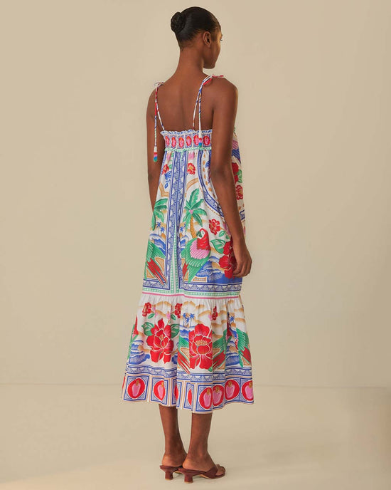 Ban Do Off-White Flowers Beach Maxi Dress