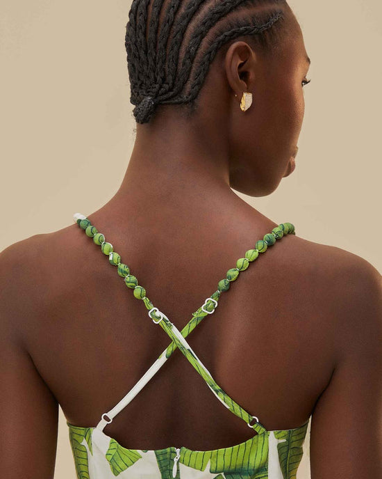 Ban Do Off-White Palm Fan Midi Dress